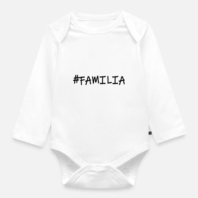 #Familie - Body Bébé bio manches longues - blanc