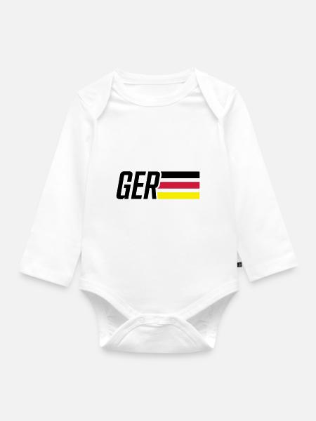 germany flagge deutschland team - Baby Bio-Langarm-Body - Weiß