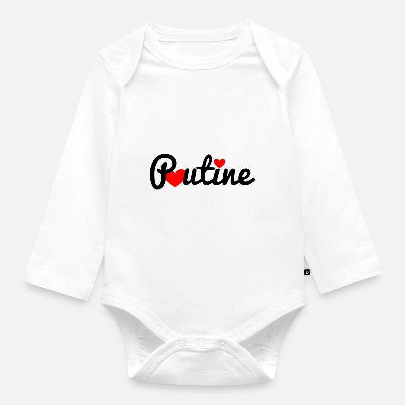 Poutine - Body Bébé bio manches longues - blanc