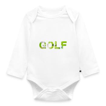 Golf,Font,Typo,Sport - Body Bébé bio manches longues - blanc - Devant