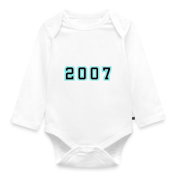 2007 Année Anniversaire - Body Bébé bio manches longues - blanc - Devant