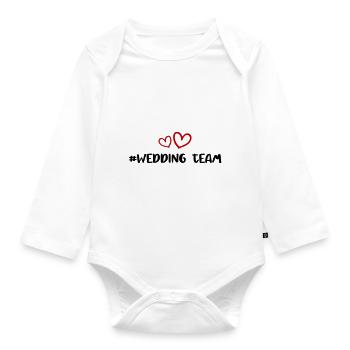 Wedding Team Heart - Organic Longsleeve Baby Bodysuit - white - Front