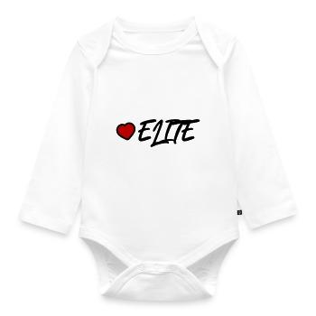Elite Herz - Baby Bio-Langarm-Body - Weiß - Vorne