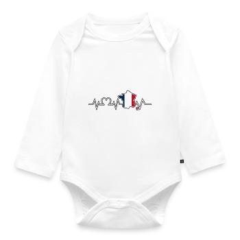 Français Français France - Body Bébé bio manches longues - blanc - Devant