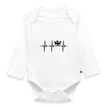 Heartbeat for proud horses Reiterhof Herde - Organic Longsleeve Baby Bodysuit - white - Front
