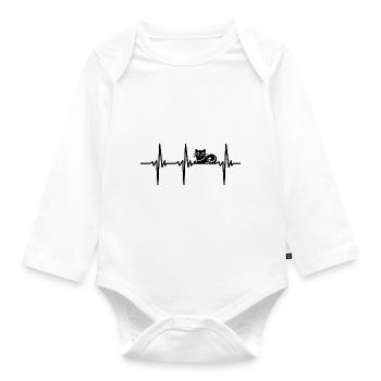 Heartbeat for Unusual Cats Style Design - Organic Longsleeve Baby Bodysuit - white - Front