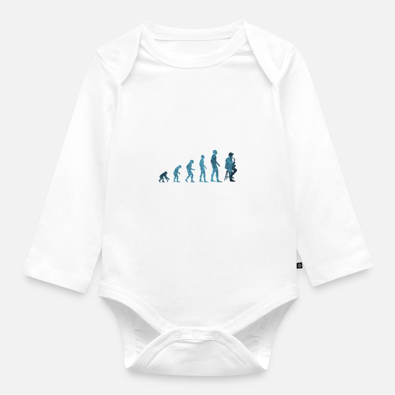 Evolution Saxophon - Baby Bio-Langarm-Body - Weiß