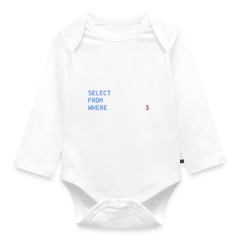 Middle Finger Select SQL Developer Funny Gift - Organic Longsleeve Baby Bodysuit - white - Front