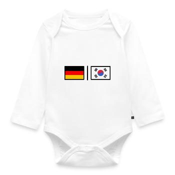 Allemagne et Corée - Body Bébé bio manches longues - blanc - Devant