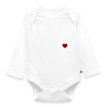 Newfoundland heartbeat gift - Organic Longsleeve Baby Bodysuit - white - Front