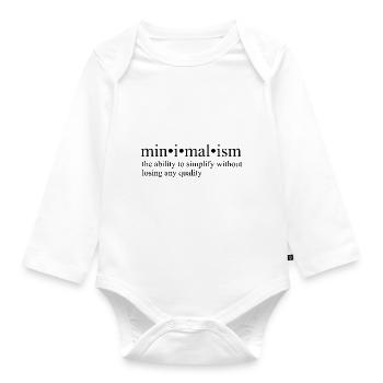 Minimalismus - Baby Bio-Langarm-Body - Weiß - Vorne