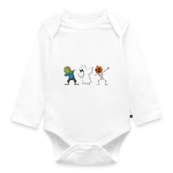 Ghost Hour Zombie Ghost Skeleton Halloween - Organic Longsleeve Baby Bodysuit - white - Front