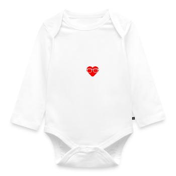 I Love Nerds T-Shirt - I Heart Nerds - Baby Bio-Langarm-Body - Weiß - Vorne
