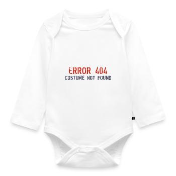 Error 404 Costume not found - Organic Longsleeve Baby Bodysuit - white - Front
