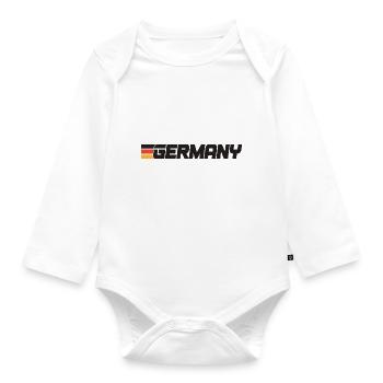 Retro Jersey Germany Flag Flag - Organic Longsleeve Baby Bodysuit - white - Front