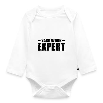 Yard Work Expert 24 - Organic Longsleeve Baby Bodysuit - white - Front