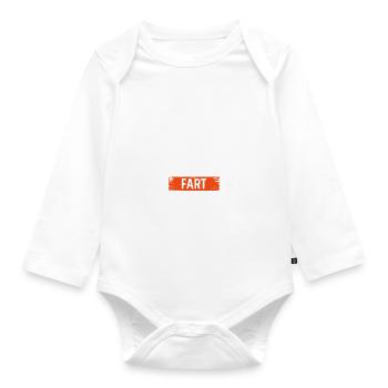 If They Talk Behind Your Back Fart - Organic Longsleeve Baby Bodysuit - white - Front