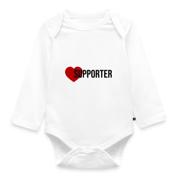Cœur de supporter - Body Bébé bio manches longues - blanc - Devant