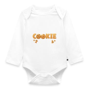 Biscuits au chocolat et aux bonbons Cookie Crew - Body Bébé bio manches longues - blanc - Devant