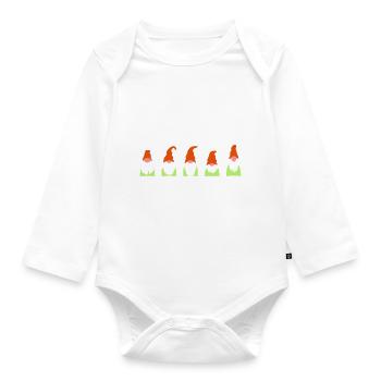dwarfs in a row - Organic Longsleeve Baby Bodysuit - white - Front
