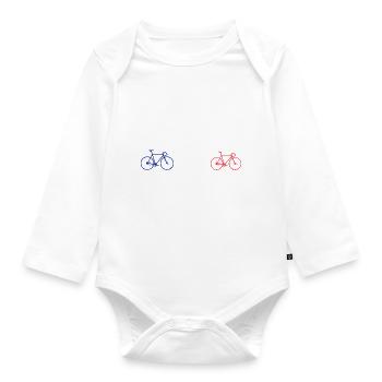 Tour de vélo à vélo Tour France Idée cadeau - Body Bébé bio manches longues - blanc - Devant