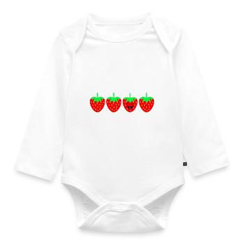 Erdbeere anders - Baby Bio-Langarm-Body - Weiß - Vorne