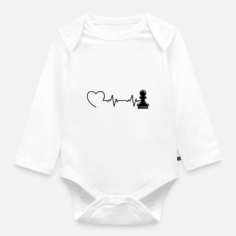 Échecs échecs schachspieler EKG Schachmatt - Body Bébé bio manches longues - blanc