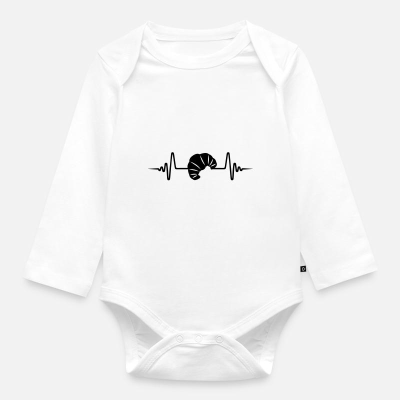 Croissant Symbole Pulse - Body Bébé bio manches longues - blanc
