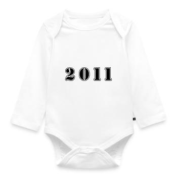 2011 year birthday - Organic Longsleeve Baby Bodysuit - white - Front