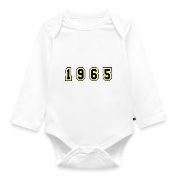1965 Year Number - Organic Longsleeve Baby Bodysuit - white - Front