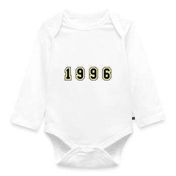 1996 Year Number - Organic Longsleeve Baby Bodysuit - white - Front