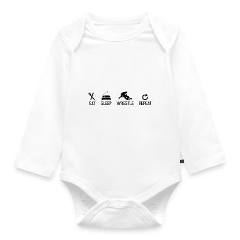 Grappling Martial Arts Wrestling - Baby Bio-Langarm-Body - Weiß - Vorne