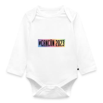 Cancun 2023 - Baby Bio-Langarm-Body - Weiß - Vorne