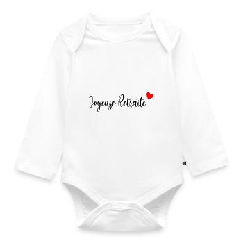 RETRAITE. BONNE RETRAITE. JOYEUSE RETRAITE. COEUR - Body Bébé bio manches longues - blanc - Devant