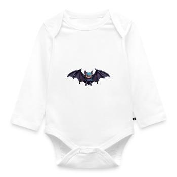 Bat / Vampire / Dracula / Animal / Halloween - Organic Longsleeve Baby Bodysuit - white - Front