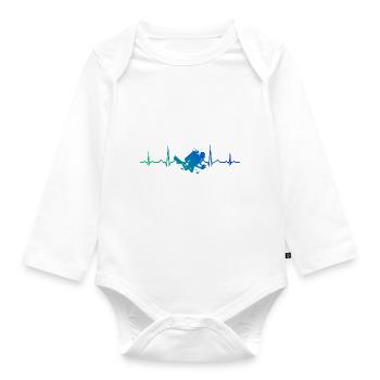 Plongée Libre Plongée Plongeur Plongée Scuba Diver Plongée sous-marine - Body Bébé bio manches longues - blanc - Devant