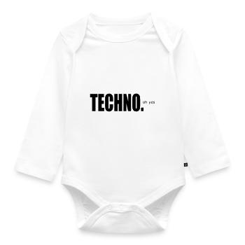 TECHNO - Baby Bio-Langarm-Body - Weiß - Vorne