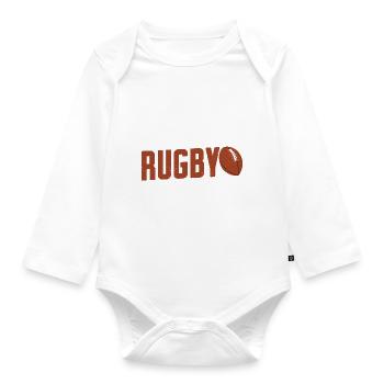 Rugby Is My Favorite Season 4 - Organic Longsleeve Baby Bodysuit - white - Front