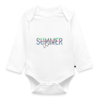 Summer time - Summertime - Holiday - Organic Longsleeve Baby Bodysuit - white - Front