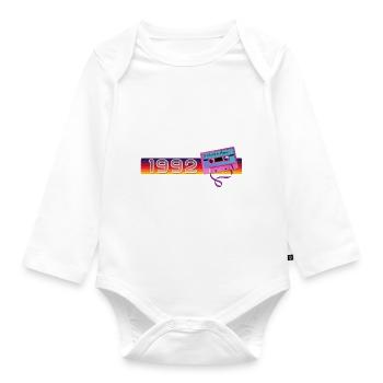 Rétro Vintage 1992 Nostalgique Anniversaire Hommes Femmes - Body Bébé bio manches longues - blanc - Devant