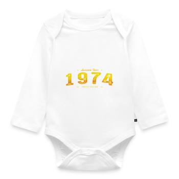 Millésime 1974 - 51e anniversaire Edition Limitée - Body Bébé bio manches longues - blanc - Devant