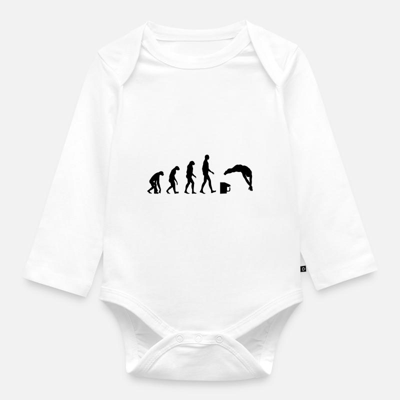 Evolution / Schwimmen - Baby Bio-Langarm-Body - Weiß