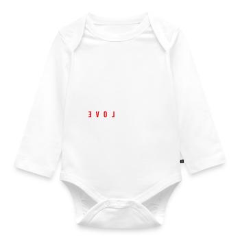 Sprinter Sprint Läufer LOVE in rot mit Evolution - Baby Bio-Langarm-Body - Weiß - Vorne