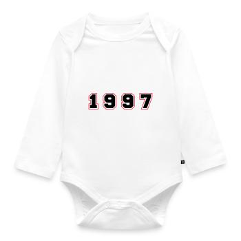 1997 Year Number - Organic Longsleeve Baby Bodysuit - white - Front