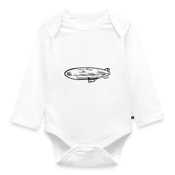Zeppelin Luftschiff Fan Design - Baby Bio-Langarm-Body - Weiß - Vorne