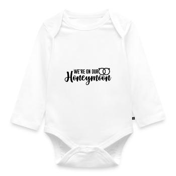 We're On Our Honeymoon 2 - Organic Longsleeve Baby Bodysuit - white - Front