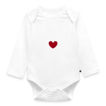 Saint-Valentin, Saint-Valentin, Saint-Valentin - Body Bébé bio manches longues - blanc - Devant