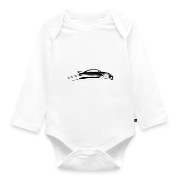 Car Tuning Sports Car Icon - Organic Longsleeve Baby Bodysuit - white - Front