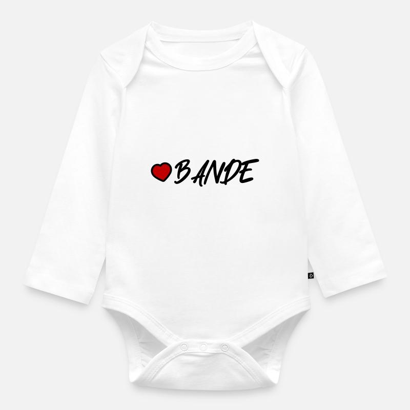 Bande Herz - Baby Bio-Langarm-Body - Weiß