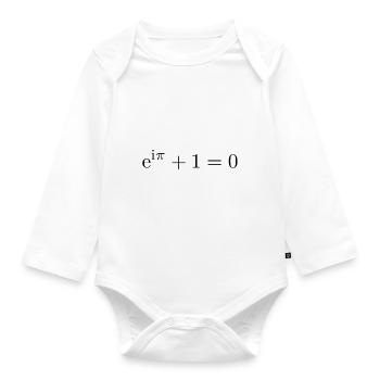 Euler's Identity (Roman Letters) - Organic Longsleeve Baby Bodysuit - white - Front